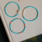 Buddha Stones Turquoise Red Agate Pearl Small Beaded Protection Bracelet Bracelet BS 18