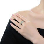 Buddha Stones Natural Green Jade Luck Abundance Ring Ring BS 10