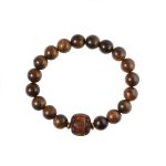 Buddha Stones Rosewood Auspicious Clouds Totem Fu Character Bamboo Pattern Warmth Bracelet Bracelet BS 14