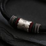 Buddha Stones 999 Sterling Silver Om Mani Padme Hum Peace Magnetic Buckle Bracelet Bracelet BS 3
