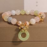 Buddha Stones Morganite Peace Buckle Jade Confidence Bracelet 1