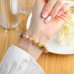 Buddha Stones Tibetan Incense Ash Liuli Glass Bead Luck Protection Nine-Tailed Fox Bracelet Bracelet BS 4