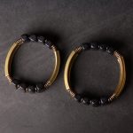 Buddha Stones Tibetan Ebony Wood Copper Balance Double Layer Bracelet Bracelet BS 11