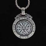 Buddha Stones Tibetan Om Mani Padme Hum Double Dorje Vajra Rotatable Purity Peace Necklace Pendant Necklaces & Pendants BS 4