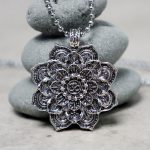 Buddha Stones Tibetan Lotus Blessing Necklace Pendant Necklaces & Pendants BS 2