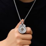 Buddha Stones Tibetan Om Mani Padme Hum Double Dorje Vajra Rotatable Purity Peace Necklace Pendant Necklaces & Pendants BS 13