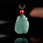Buddha Stones Natural Green Jade Nine-Tailed Fox Engraved Prosperity Necklace Pendant Necklaces & Pendants BS 3