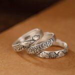 Buddha Stones 999 Sterling Silver Lotus Peony Flower Enlightenment Ring Ring BS 13