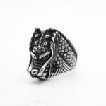 Buddha Stones Dragon Balance Titanium Steel Ring Rings BS 4