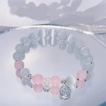 Buddha Stones Cat's Eye Crystal Peach Blossom Bell Fu Character Charm Support Bracelet 4