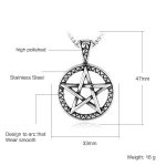 Buddha Stones Pentagram Titanium Steel Balance Necklace Pendant Necklaces & Pendants BS 7