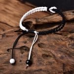 Buddha Stones Handmade Black White Rope Braided Healing Bracelet Bracelet BS 3