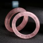 Buddha Stones  Natural Rose Quartz Love Caring Bracelet Bangle Bracelet Bangle BS 2