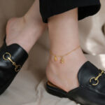 Buddha Stones 18k Gold Lucky Gourd Design Wealth Buckle Anklet Anklet BS 8