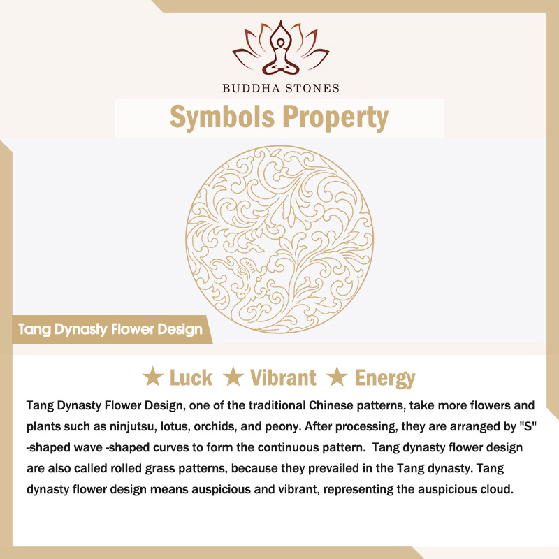 Buddha Stones Tang Dynasty Flower Design Copper Luck Adjustable Ring Ring BS 1
