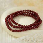 Buddha Stones 925 Sterling Silver Cinnabar Beads Blessing Anklet Anklet BS 1