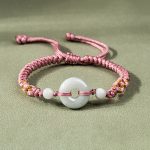Buddha Stones Jade Luck Abundance Red String Bracelet Bracelet BS Pink(Wrist Circumference: 13-19.5cm)