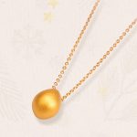 Buddha Stones 999 Gold Egg Water Drop Pattern Blessing Necklace Pendant Necklaces & Pendants BS 2