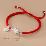 Buddha Stones Handmade 925 Sterling Silver Fu Character Auspicious Clouds Blessing Braided Rope Bracelet Bracelet BS 4