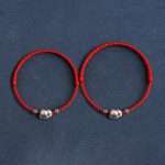Buddha Stones Handmade 999 Sterling Silver Rabbit Luck Rope Bracelet Anklet Bracelet Anklet BS 13