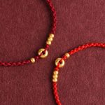 Buddha Stones 999 Gold Small Peace Buckle Design Handmade Luck Braided Rope Bracelet Anklet Bracelet BS 16