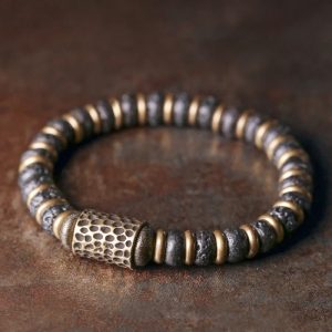 Buddha Stones Vintage Lava Rock Beads Calm Copper Bracelet