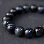 Buddha Stones Tiger Eye Ebony Wood Beads Calm Bracelet Bracelet BS 1