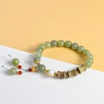 Buddha Stones Jade Sandalwood Bamboo Pearl Prosperity Bracelet Bracelet BS 8