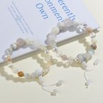 Buddha Stones White Agate Pearl 18 Beads Balance Luck Bracelet Bracelet BS 7