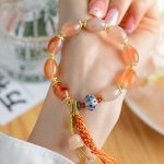Buddha Stones Tibetan White Jade Agate Strength Confidence Bracelet Bracelet BS Candy Agate(Strength ♥ Confidence)
