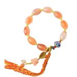 Buddha Stones Tibetan White Jade Agate Strength Confidence Bracelet Bracelet BS 8