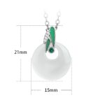 Buddha Stones Natural Chalcedony Bamboo Leaf Peace Buckle Wealth Necklace Pendant Necklaces & Pendants BS 4