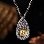 Buddha Stones 999 Sterling Silver 999 Gold Tai Chi Yin Yang Necklace Pendant Necklaces & Pendants BS 1