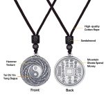 Buddha Stones 999 Sterling Silver Tai Chi Yin Yang Bagua Design Mountain Ghosts Spend Money Necklace Pendant Necklaces & Pendants BS 22