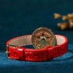 Buddha Stones Six True Words Eight Treasures Compass Jade 24K Gold Plated Luck Leather Bracelet Bracelet BS 3