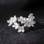 Buddha Stones 925 Sterling Silver Osmanthus Fragrans Ring Ring BS 7
