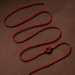 Buddha Stones Natural Cinnabar Peace Buckle Blessing Red String Belly Chain Belly Chain BS 7
