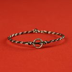 Buddha Stones 925 Sterling Silver Peace Buckle Luck String Bracelet Bracelet BS Black 19cm