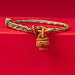 Buddha Stones Peach Wood Fu Character Safe And Well Wealth Bracelet Bracelet BS Fu Character 16-17cm