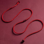 Buddha Stones Natural Cinnabar Calm Blessing Red String Belly Chain Belly Chain BS 8