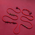 Buddha Stones Natural Cinnabar PiXiu Calm Blessing Red String Belly Chain Belly Chain BS 1
