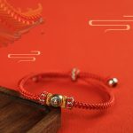 Buddha Stones Red String Chinese Characters Protection Bracelet Bracelet BS 21