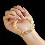 Buddha Stones Various Crystal Pink Crystal Amethyst Year Of The Snake Lucky Bracelet Bracelet BS 9