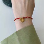 Buddha Stones Red String Gold Plated Copper Good Luck Strength Bracelet Bracelet BS 17