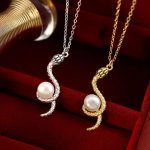 Buddha Stones 925 Sterling Silver Snake Around Pearl Year Of The Snake Blessing Necklace Pendant Necklaces & Pendants BS 3
