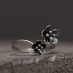 Buddha Stones 925 Sterling Silver Flowers Ring Ring BS 925 Sterling Silver(Circumference: 46.9mm)