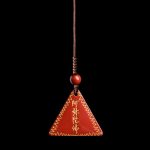Buddha Stones Cinnabar Amitabha Calm Necklace Pendant Necklaces & Pendants BS Orange-Red Cinnabar Gilded Phone Hanging Decoration