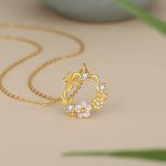 Buddha Stones 925 Sterling Silver Cubic Zirconia Shell Butterfly Peach Blossom Blessing Necklace Pendant Necklaces & Pendants BS 925 Sterling Silver Cubic Zirconia Shell