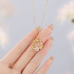 Buddha Stones 925 Sterling Silver Cubic Zirconia Shell Butterfly Peach Blossom Blessing Necklace Pendant Necklaces & Pendants BS 4