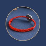 Buddha Stones 925 Sterling Silver Coin Protection Braided Bracelet Anklet Bracelet Anklet BS 12